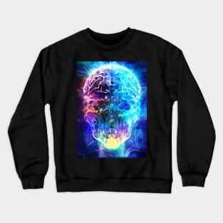 Vibrant Brain Waves - AI Generated Sci Fi Concept Art - Crewneck Sweatshirt